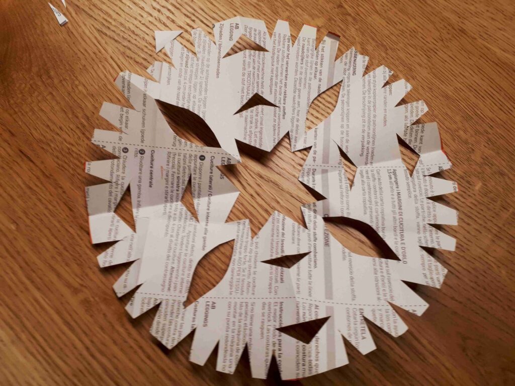Vorsichtig auseinanderfalten!