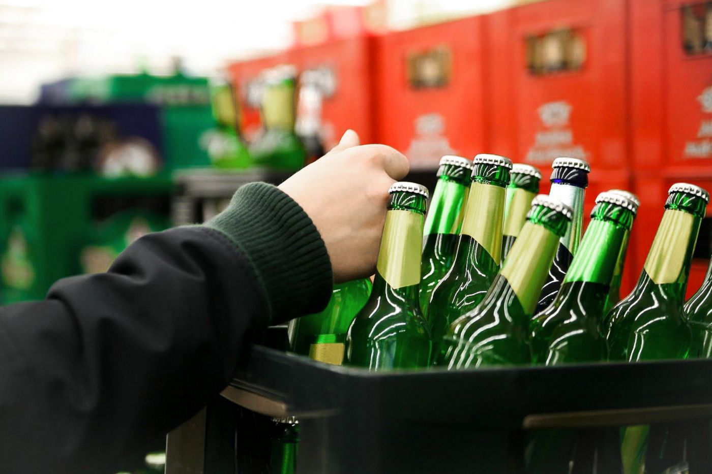 Bierflaschen in der Kiste