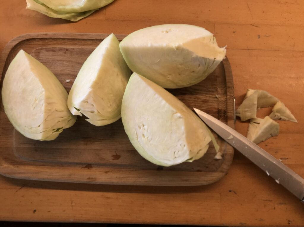 Kraut vierteln