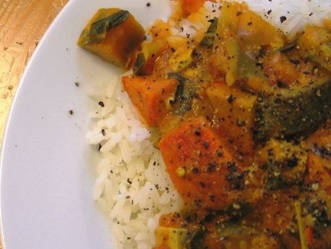Kürbisgemüse mit Porree und Karotten