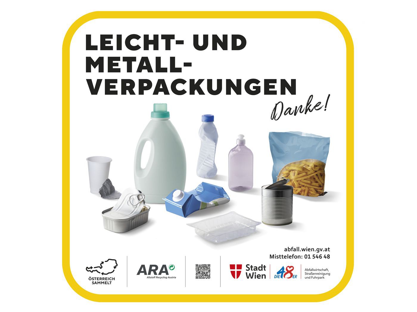 Abfall-Aufkleber Leicht-und-Metallverpackungen