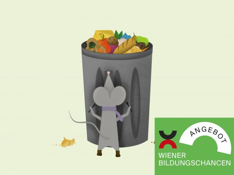 Maus vor Mülltonne