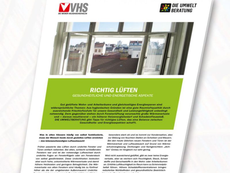 Coverbild Infoblatt "Richtig Lüften"