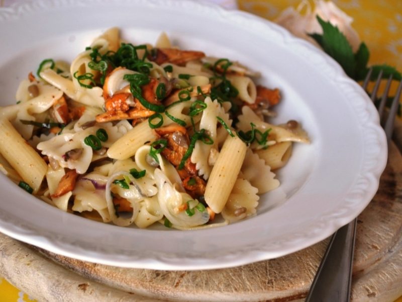 Pasta mit sautierten Eierschwammerln