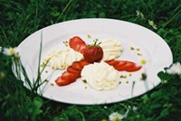 Erdbeeren auf Mascarino-Creme