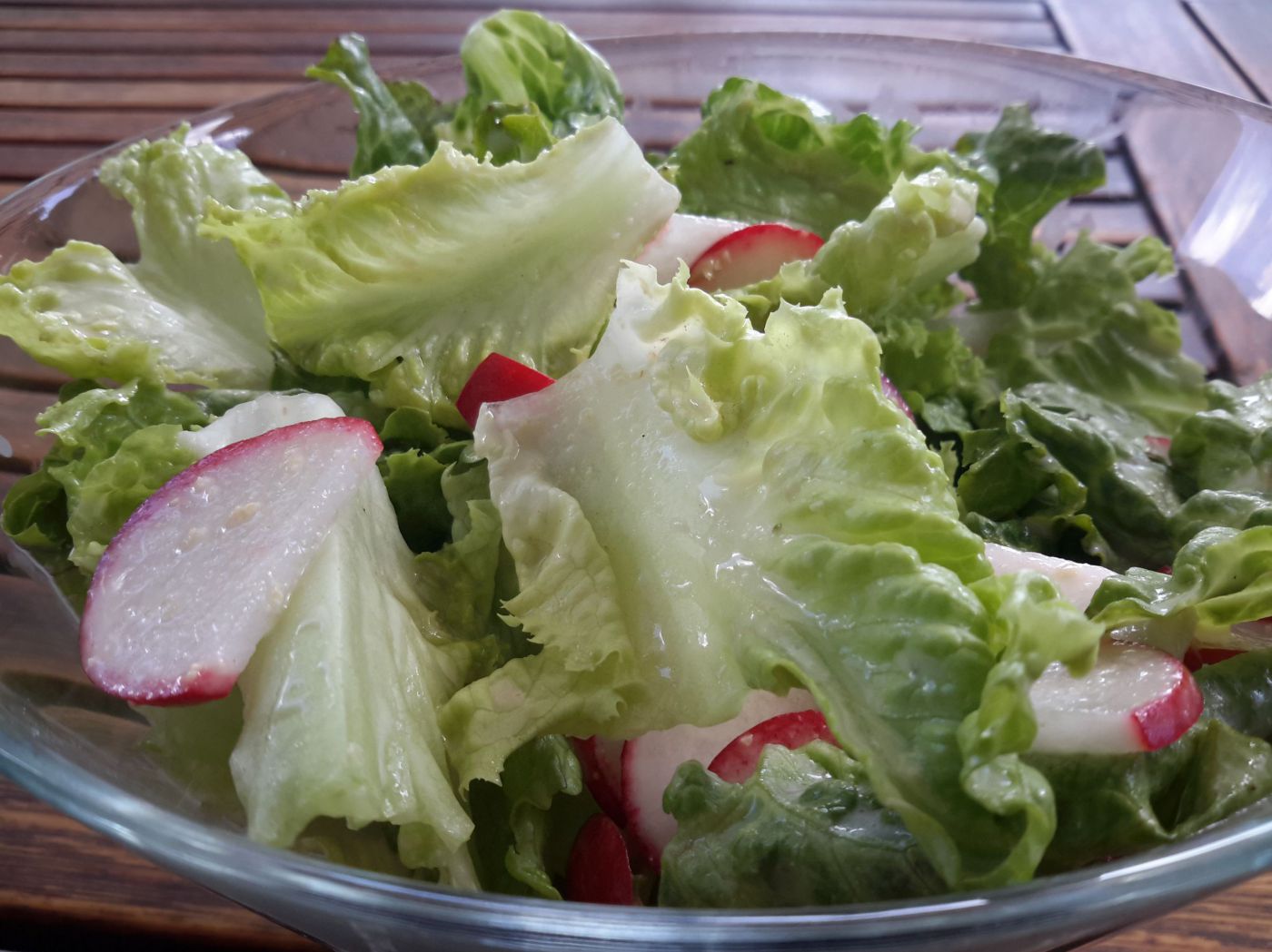 Grüner Salat mit Radieschen