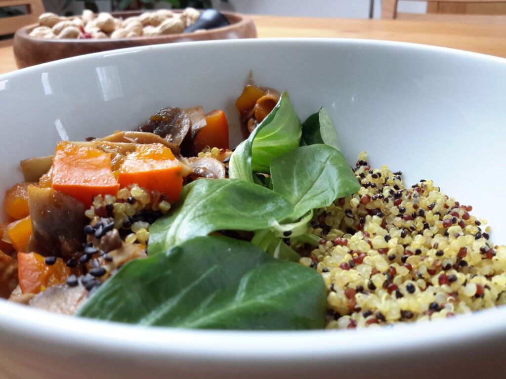Kürbis-Quinoa-Bowl