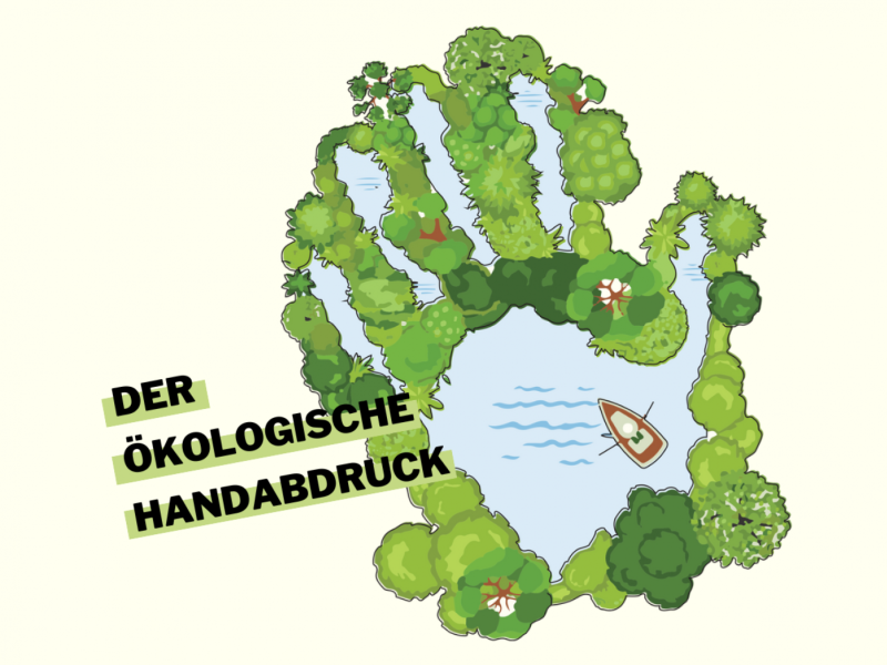 Ein See in Form einer Hand