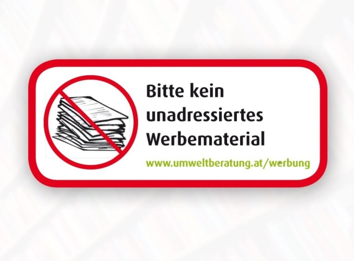 Aufkleber "kein unadressiertes Werbematerial"